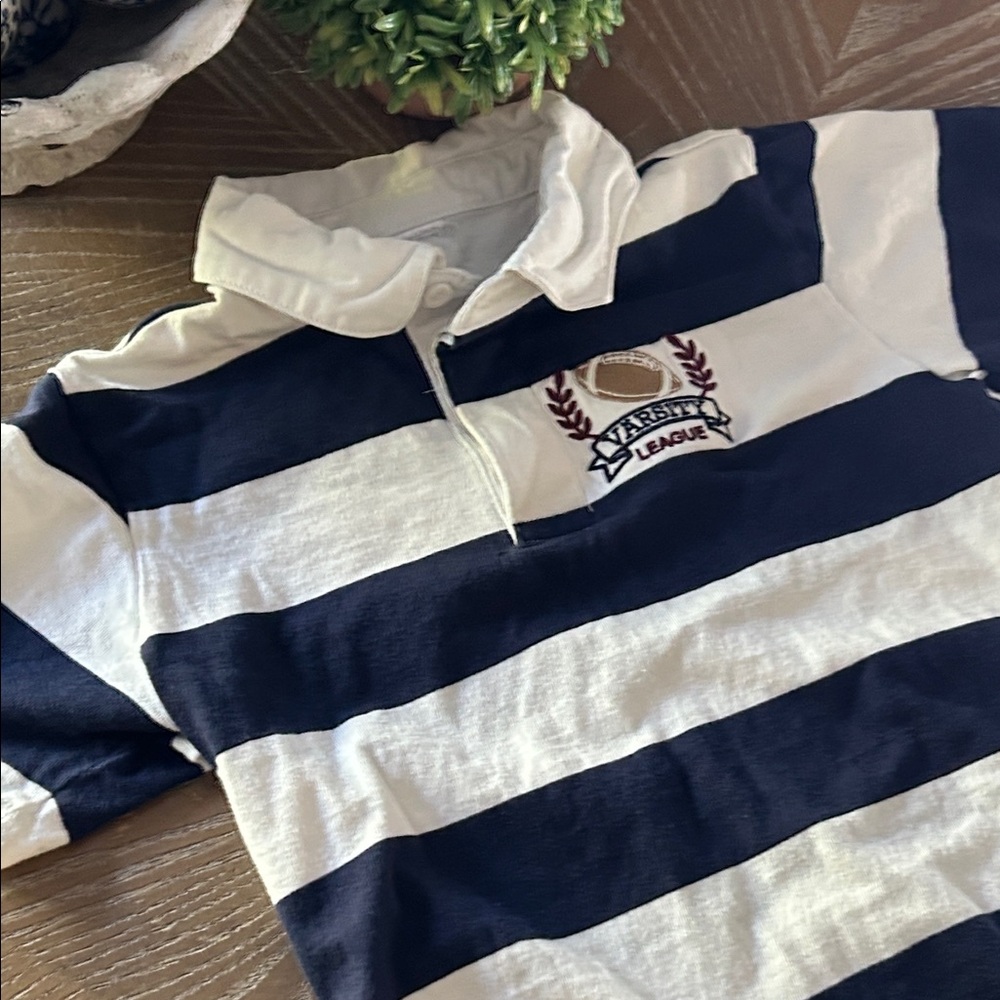 Boys Gymboree Varsity Football 🏈 Striped Rugby Polo Shirt